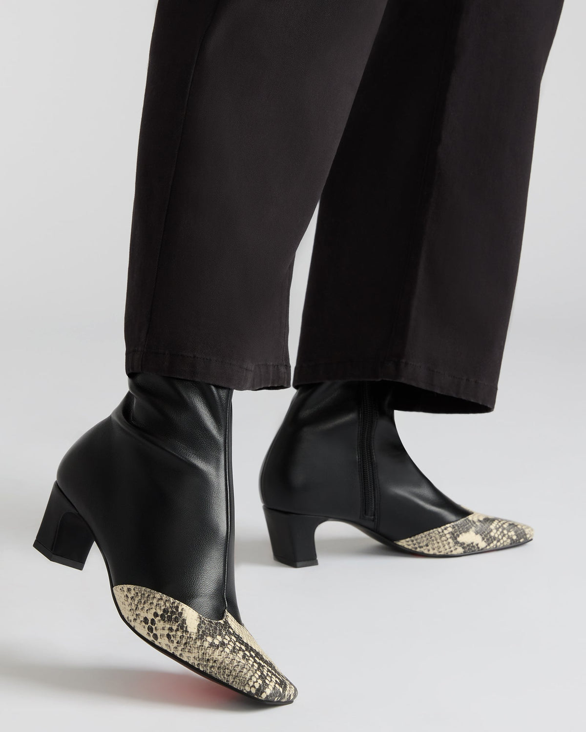 JETER Black Snake Square-Toe Women's Ankle Boot | Steve Madden Everyday