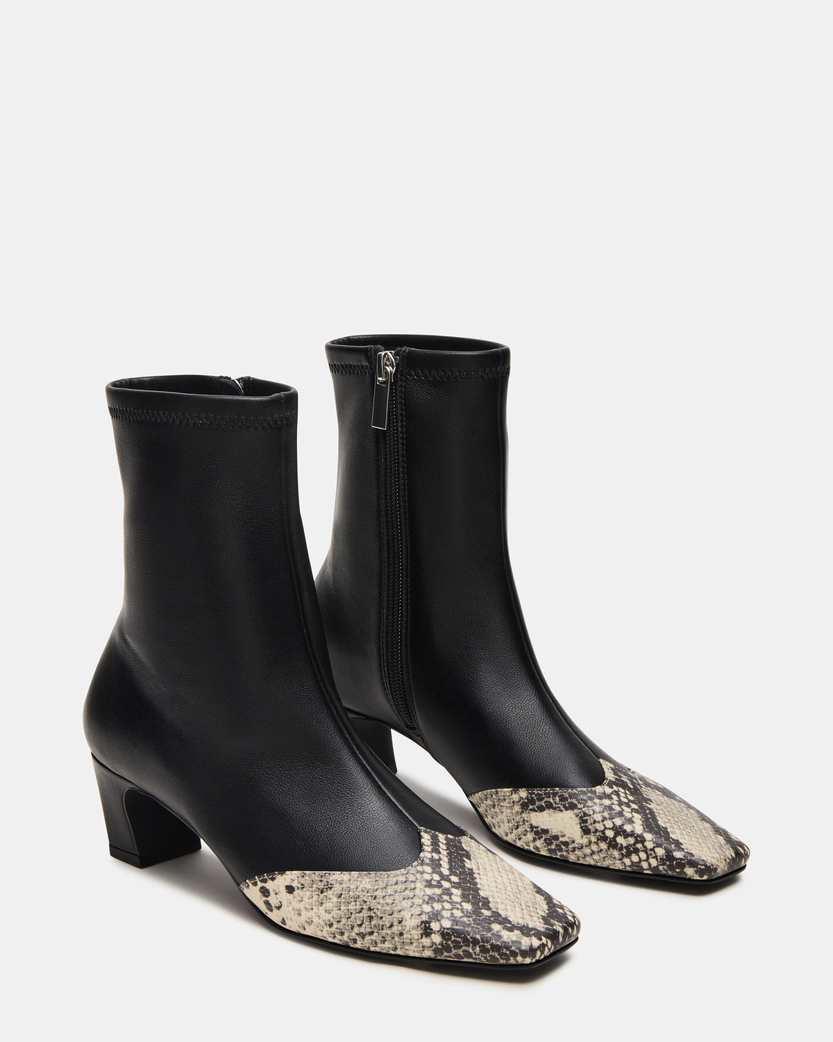 JETER Black Snake Square-Toe Women's Ankle Boot | Steve Madden Everyday