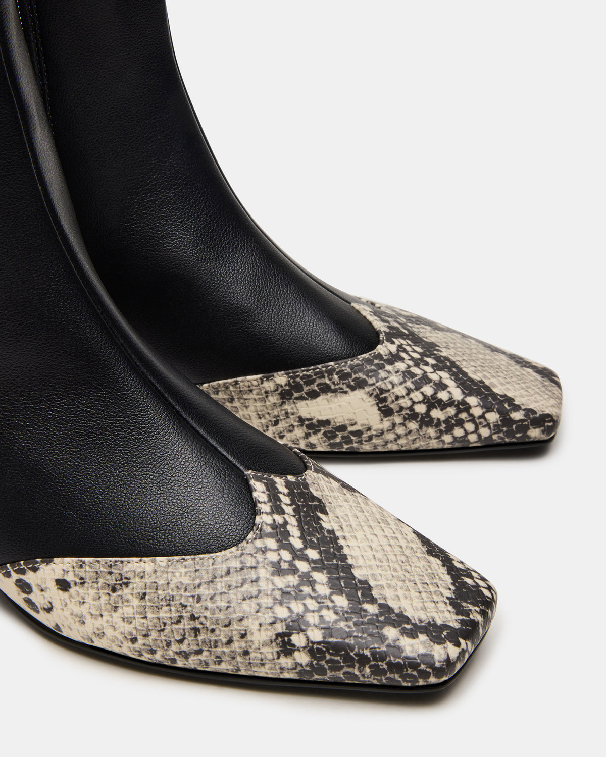 JETER Black Snake Square-Toe Women's Ankle Boot | Steve Madden Everyday