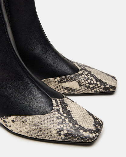 JETER Black Snake Square-Toe Women's Ankle Boot | Steve Madden Everyday