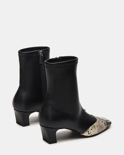 JETER Black Snake Square-Toe Women's Ankle Boot | Steve Madden Everyday