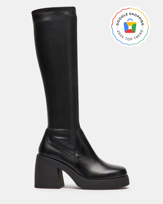 BERKLEIGH Black Women's Knee High Boot | Steve Madden Featured