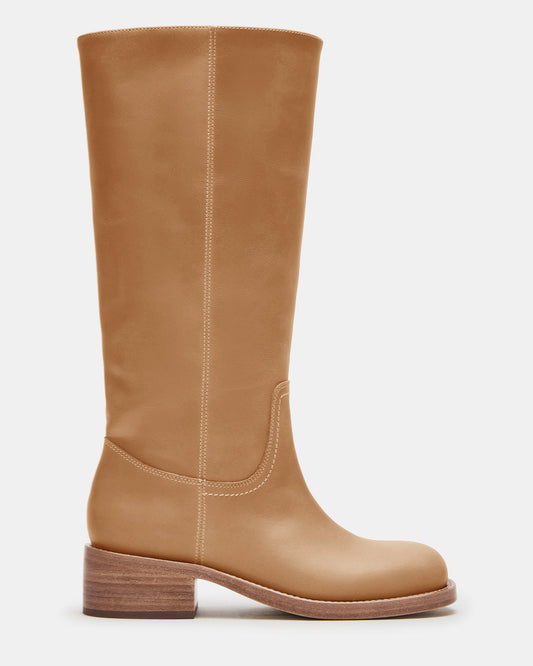 RIGGS Banana Leather Wide Calf Square-Toe Women's Boot | Steve Madden Customer Favorite