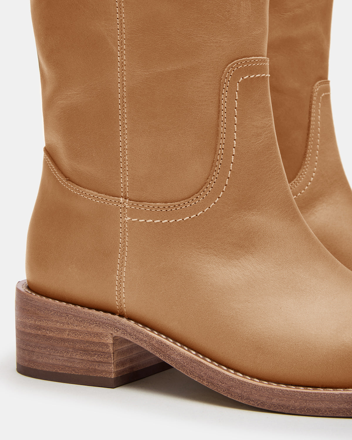 RIGGS Banana Leather Wide Calf Square-Toe Women's Boot | Steve Madden Customer Favorite