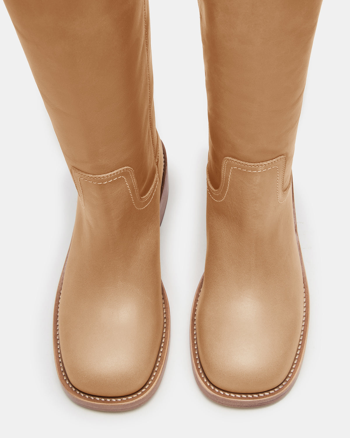 RIGGS Banana Leather Wide Calf Square-Toe Women's Boot | Steve Madden Customer Favorite