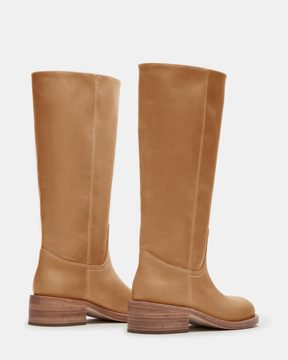 RIGGS Banana Leather Wide Calf Square-Toe Women's Boot | Steve Madden Customer Favorite
