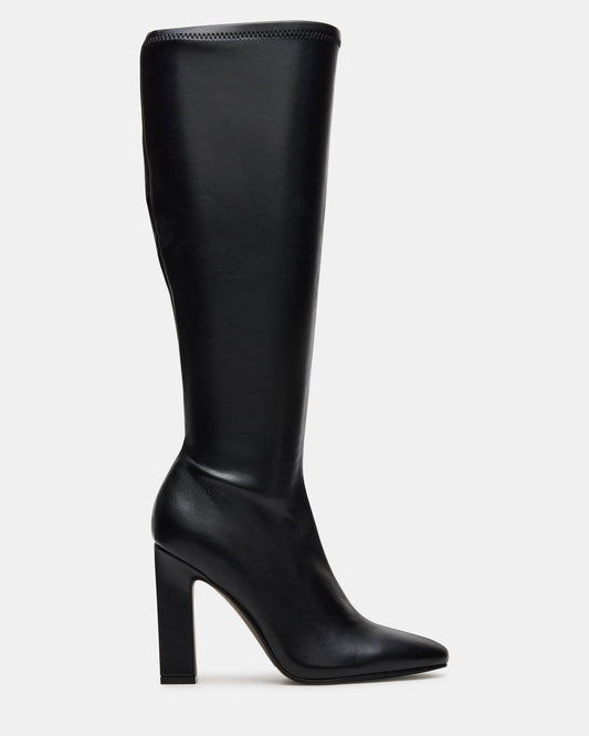 ARIA Black Wide Calf Knee-High Women's Boot | Steve Madden Trusted