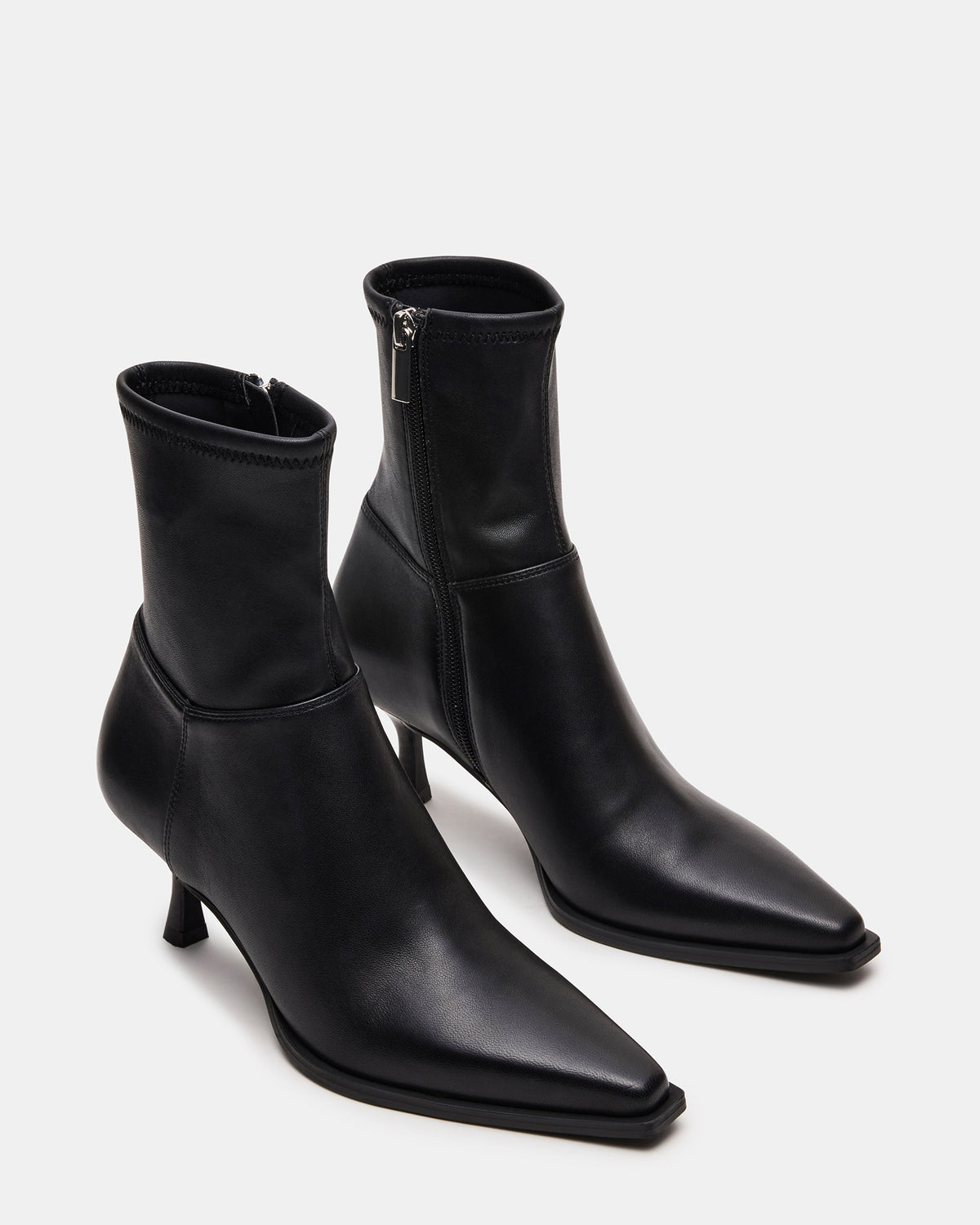STASIA Black Pointed-Toe Kitten Heel Women's Ankle Boot | Steve Madden Best Seller