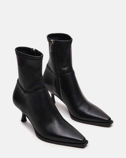 STASIA Black Pointed-Toe Kitten Heel Women's Ankle Boot | Steve Madden Best Seller