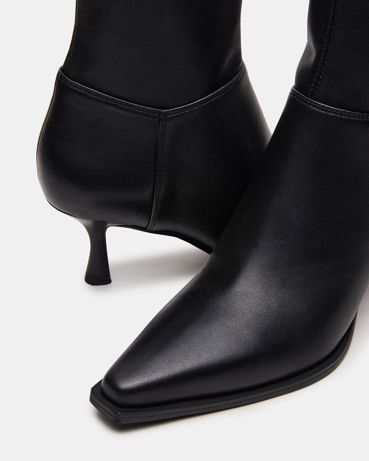 STASIA Black Pointed-Toe Kitten Heel Women's Ankle Boot | Steve Madden Best Seller