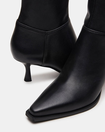 STASIA Black Pointed-Toe Kitten Heel Women's Ankle Boot | Steve Madden Best Seller