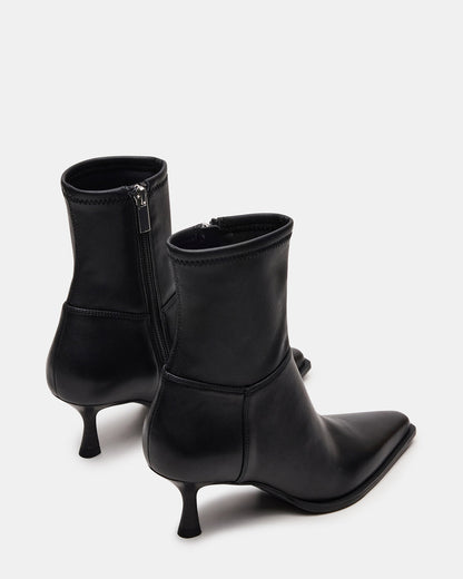 STASIA Black Pointed-Toe Kitten Heel Women's Ankle Boot | Steve Madden Best Seller