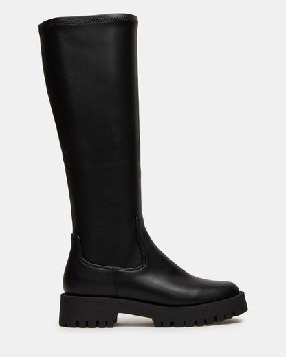 LABELLE Black Knee-High Lug Platform Women's Boot | Steve Madden Recommended