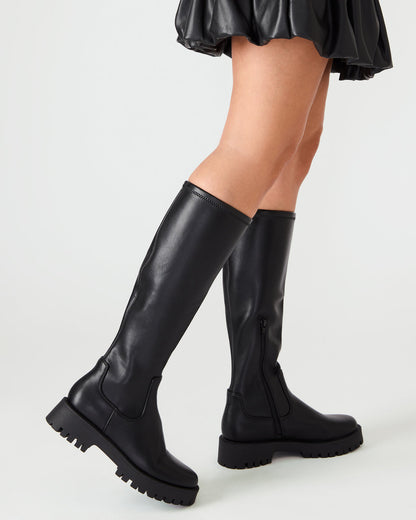 LABELLE Black Knee-High Lug Platform Women's Boot | Steve Madden Recommended