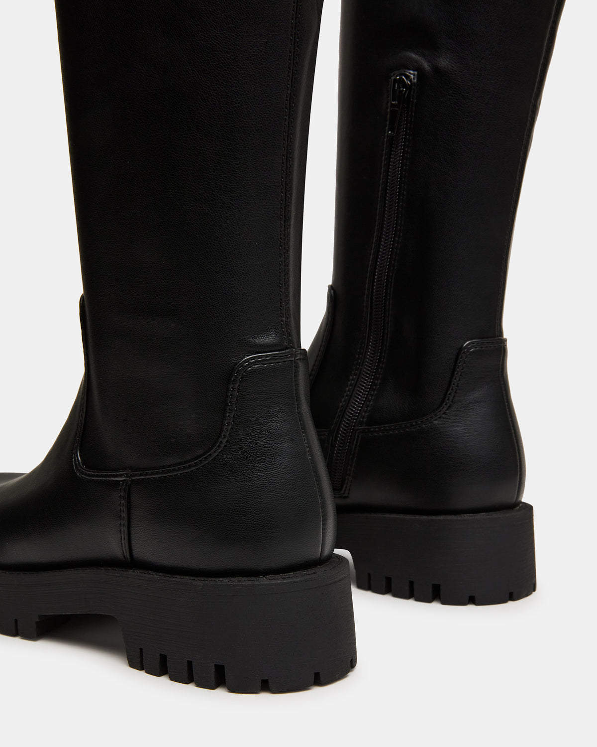 LABELLE Black Knee-High Lug Platform Women's Boot | Steve Madden Recommended