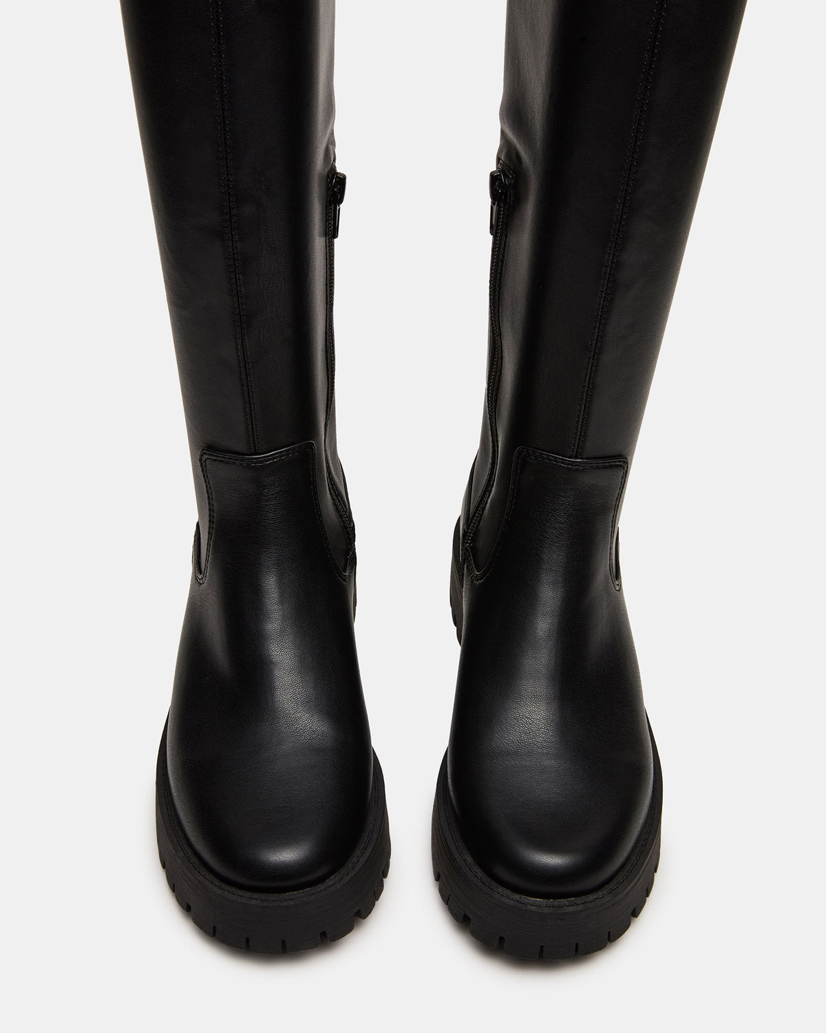 LABELLE Black Knee-High Lug Platform Women's Boot | Steve Madden Recommended