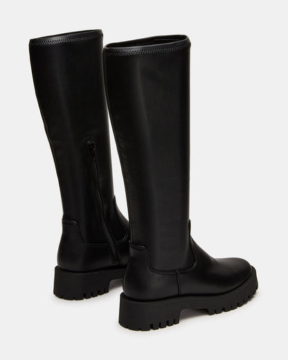 LABELLE Black Knee-High Lug Platform Women's Boot | Steve Madden Recommended