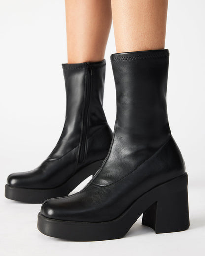 KLAYTON Black Platform Ankle Boot | Women's Booties | Steve Madden Special Offer