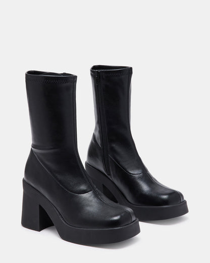 KLAYTON Black Platform Ankle Boot | Women's Booties | Steve Madden Special Offer