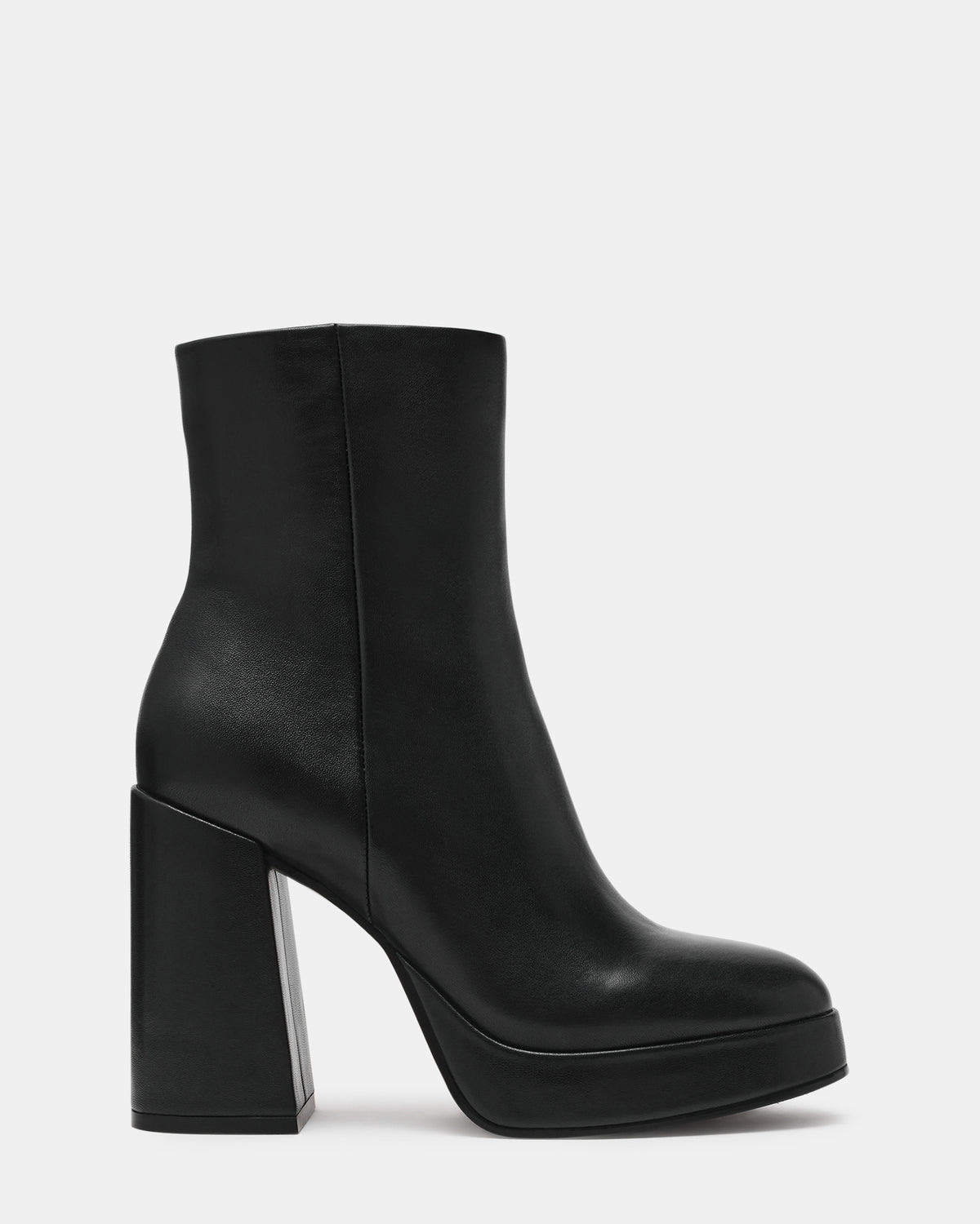 TYRA Black Leather Platform Block Heel Women's Ankle Boot | Steve Madden Top Pick