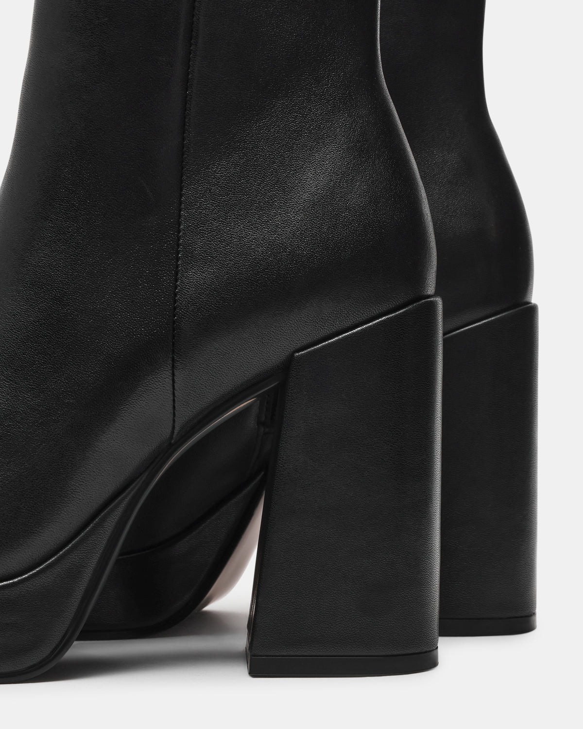 TYRA Black Leather Platform Block Heel Women's Ankle Boot | Steve Madden Top Pick