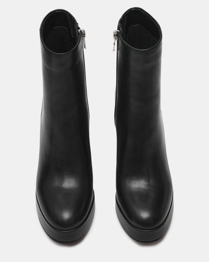 TYRA Black Leather Platform Block Heel Women's Ankle Boot | Steve Madden Top Pick