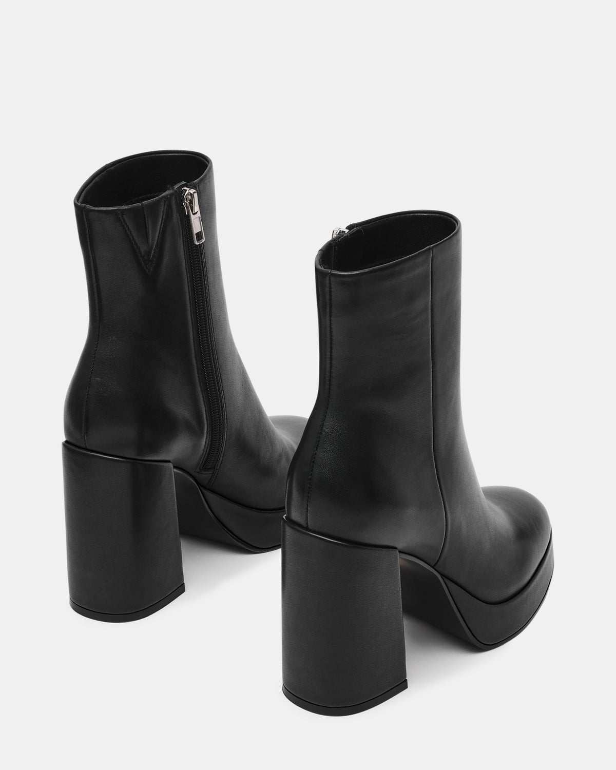 TYRA Black Leather Platform Block Heel Women's Ankle Boot | Steve Madden Top Pick