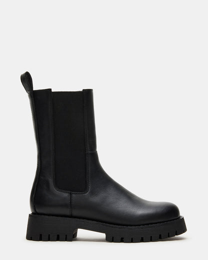 LOWA Black Leather Lug Chelsea Platform Women's Ankle Boot | Steve Madden Latest