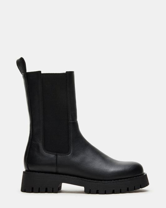 LOWA Black Leather Lug Chelsea Platform Women's Ankle Boot | Steve Madden Latest