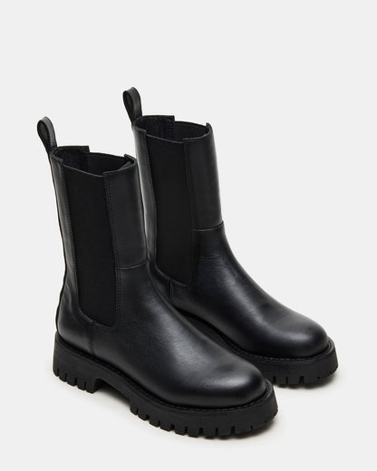 LOWA Black Leather Lug Chelsea Platform Women's Ankle Boot | Steve Madden Latest