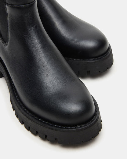 LOWA Black Leather Lug Chelsea Platform Women's Ankle Boot | Steve Madden Latest