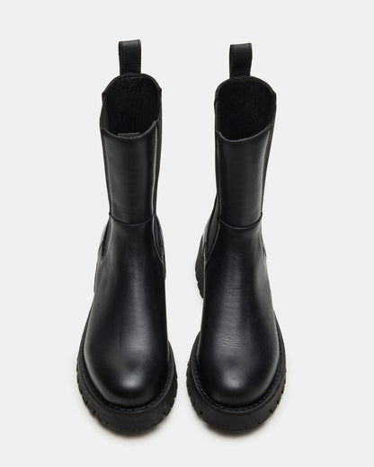 LOWA Black Leather Lug Chelsea Platform Women's Ankle Boot | Steve Madden Latest