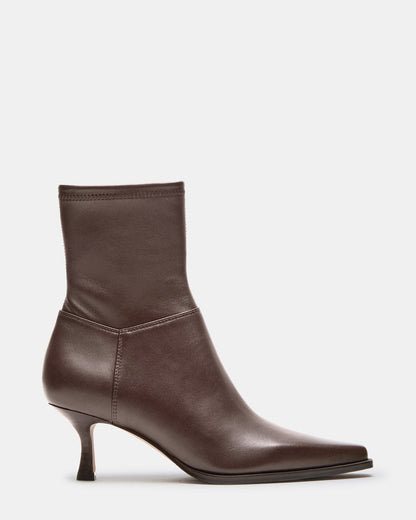 STASIA Brown Pointed-Toe Kitten Heel Women's Ankle Boot | Steve Madden Hot Sale