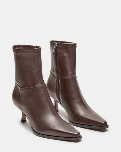 STASIA Brown Pointed-Toe Kitten Heel Women's Ankle Boot | Steve Madden Hot Sale