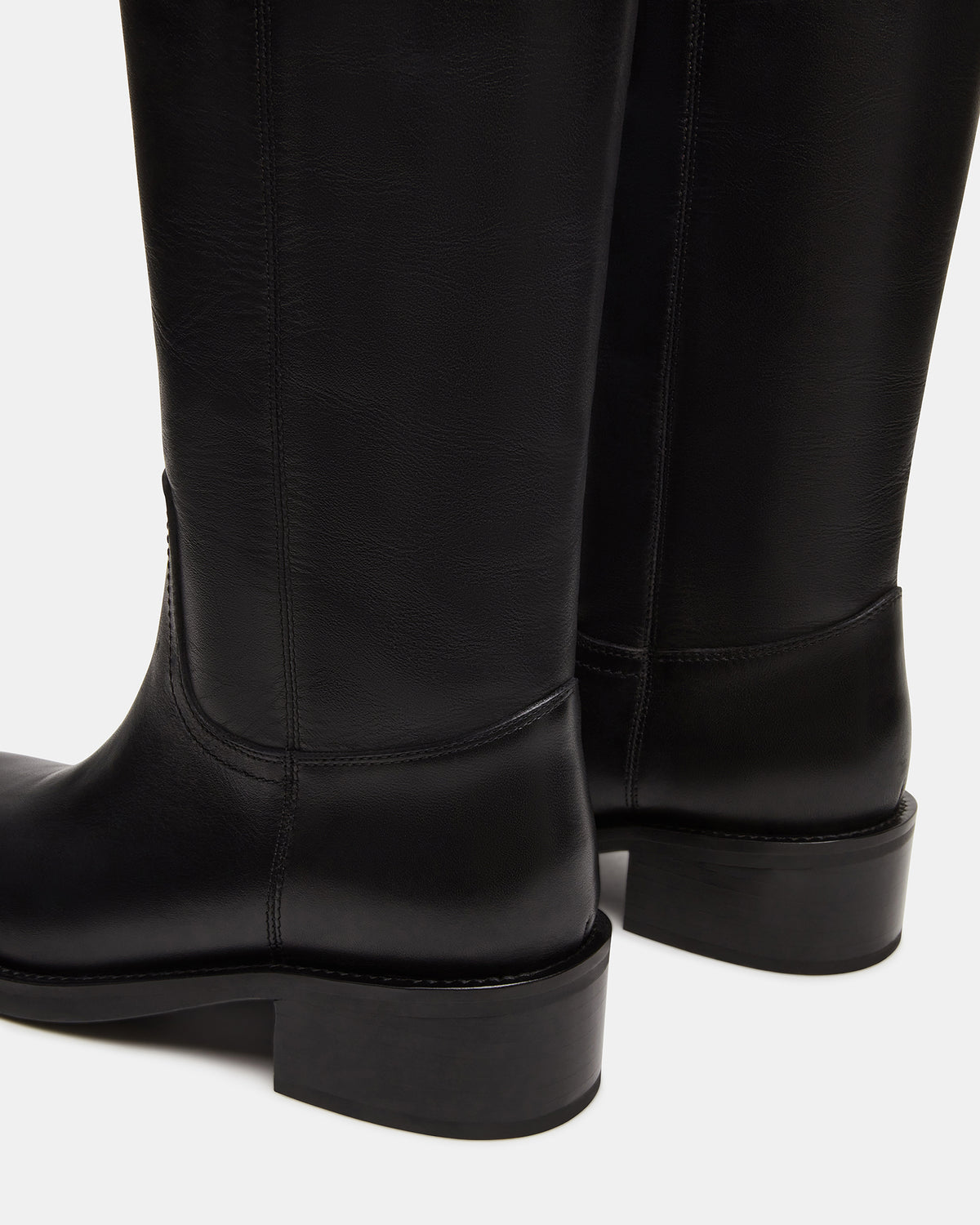 RIGGS Black Leather Square-Toe Women's Boot | Steve Madden Sale