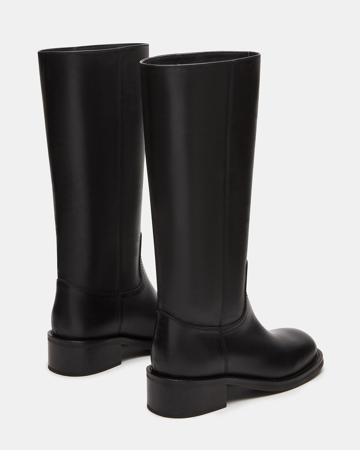 RIGGS Black Leather Square-Toe Women's Boot | Steve Madden Sale