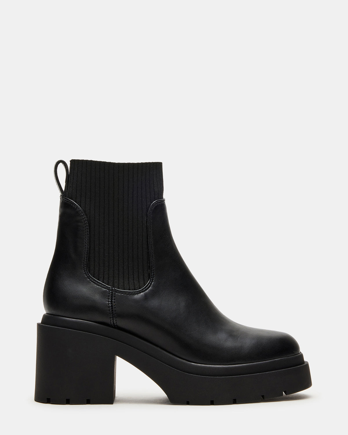 KOA Black Lug Sole Chelsea Women's Ankle Boot | Steve Madden Signature