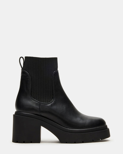 KOA Black Lug Sole Chelsea Women's Ankle Boot | Steve Madden Signature