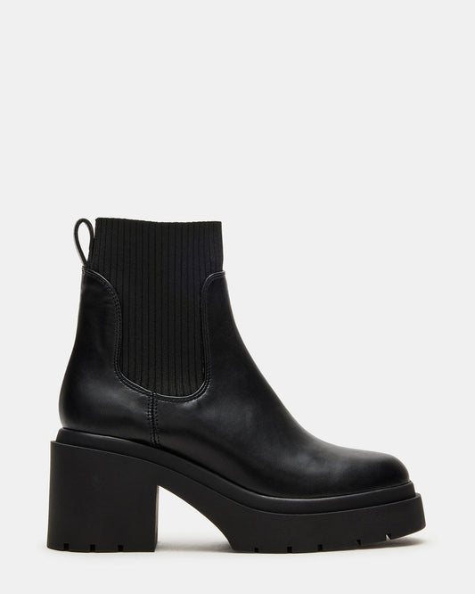 KOA Black Lug Sole Chelsea Women's Ankle Boot | Steve Madden Signature