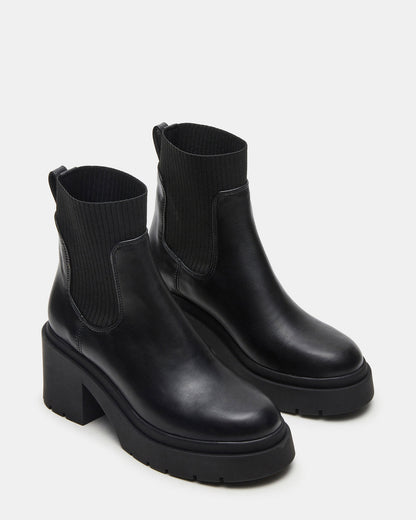 KOA Black Lug Sole Chelsea Women's Ankle Boot | Steve Madden Signature