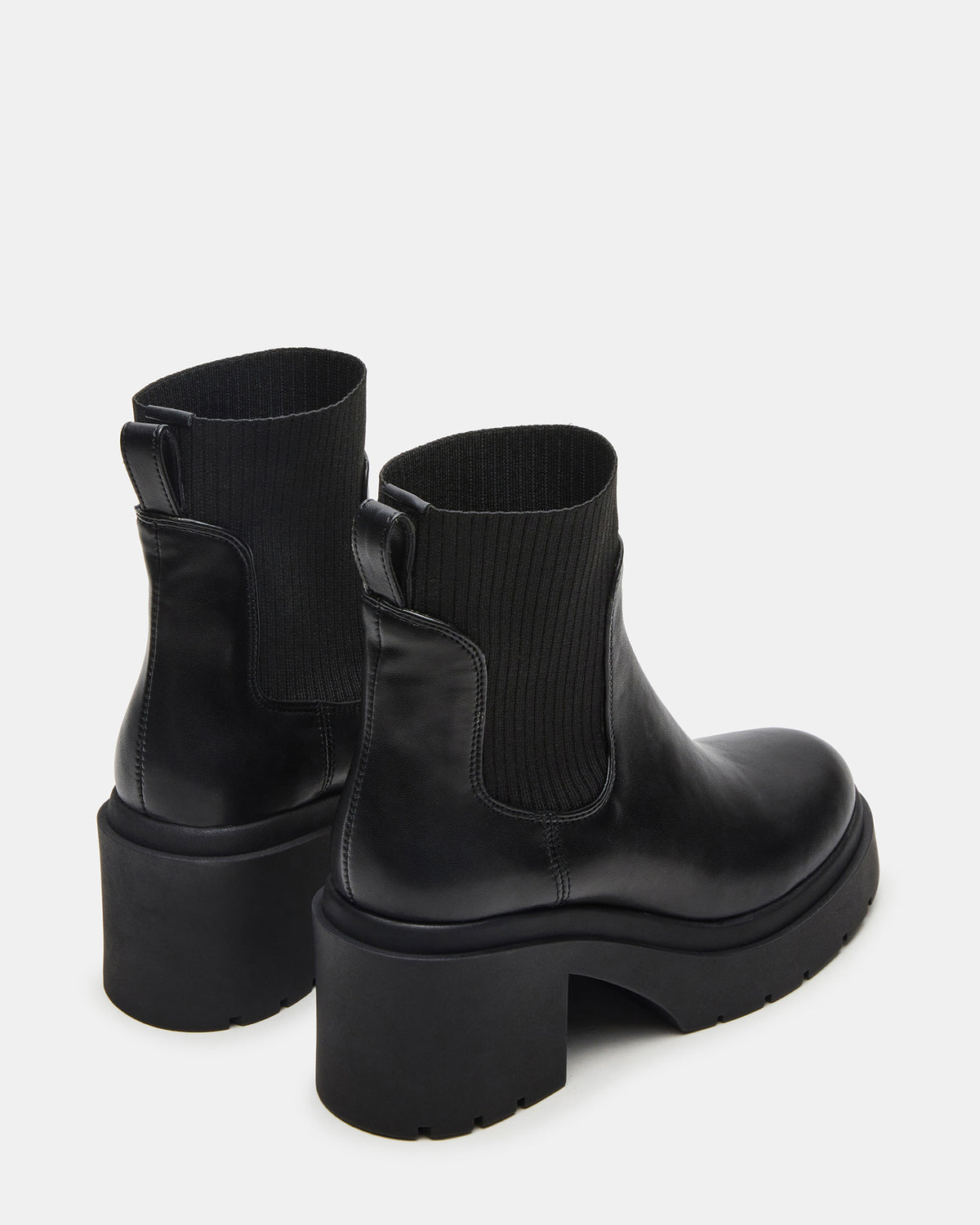 KOA Black Lug Sole Chelsea Women's Ankle Boot | Steve Madden Signature
