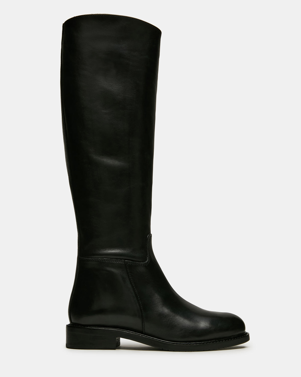BELMONT Black Leather Knee-High Women's Riding Boot | Steve Madden Sale