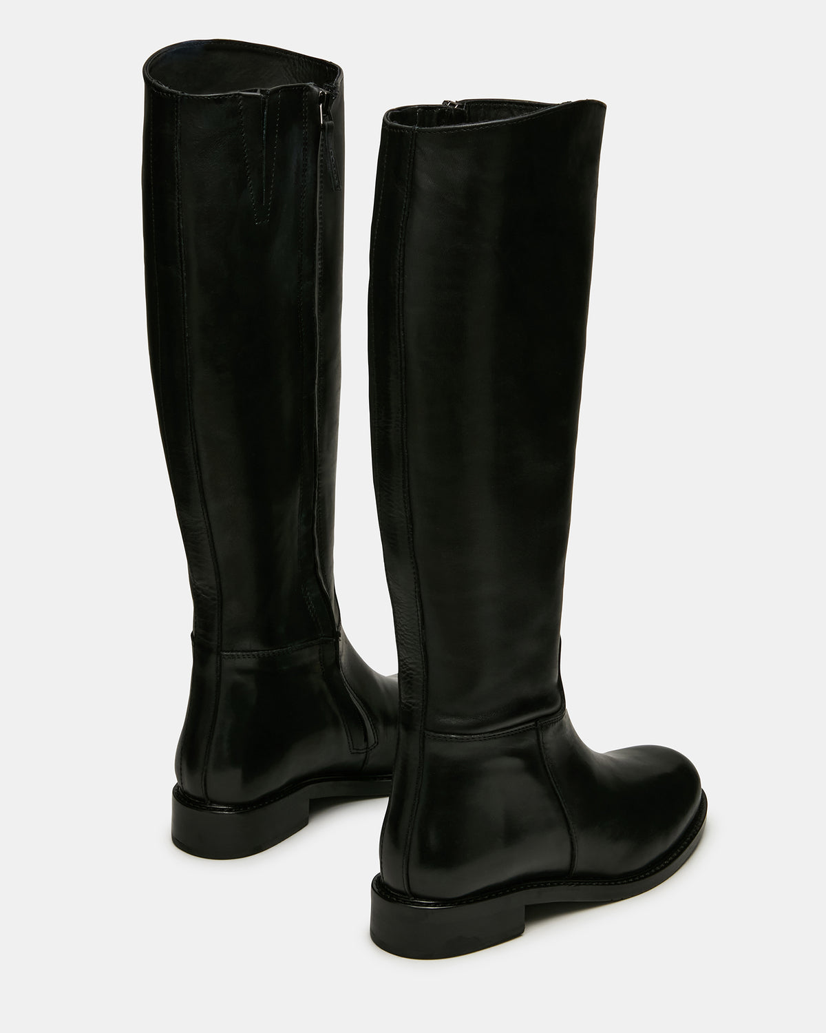 BELMONT Black Leather Knee-High Women's Riding Boot | Steve Madden Sale