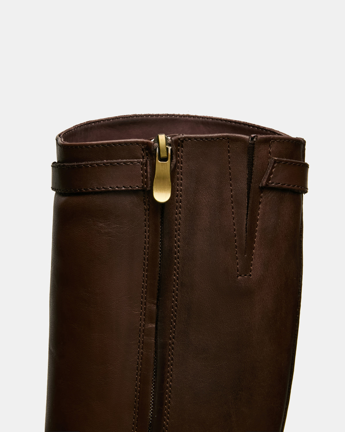 BEXLEY Brown Leather Knee-High Round-Toe Buckle Women's Boot | Steve Madden Deals