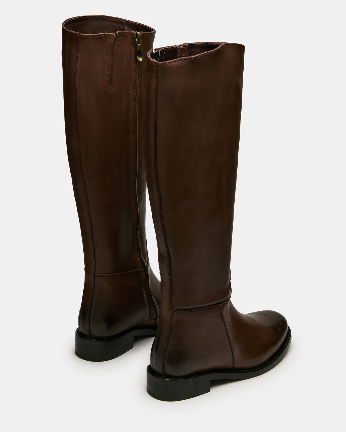 BELMONT Brown Leather Knee-High Women's Riding Boot | Steve Madden Trusted