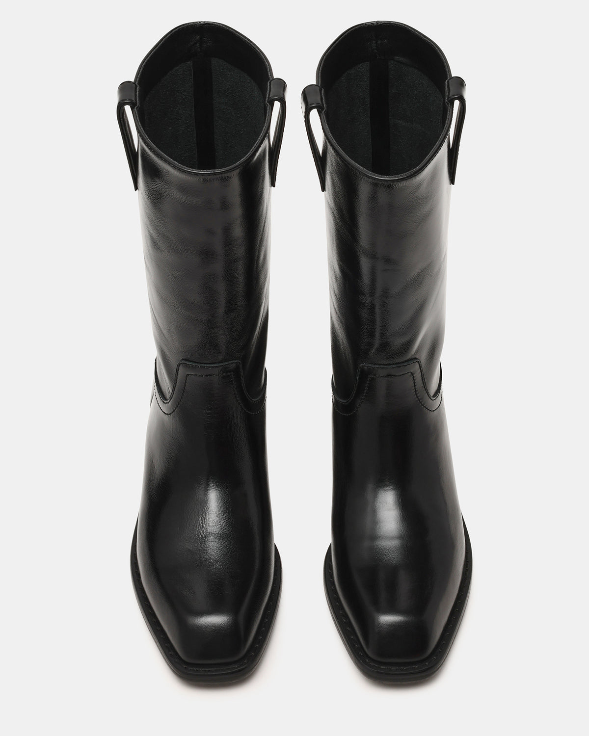 PRIMO Black Leather Square-Toe Women's Boot | Steve Madden Best Price