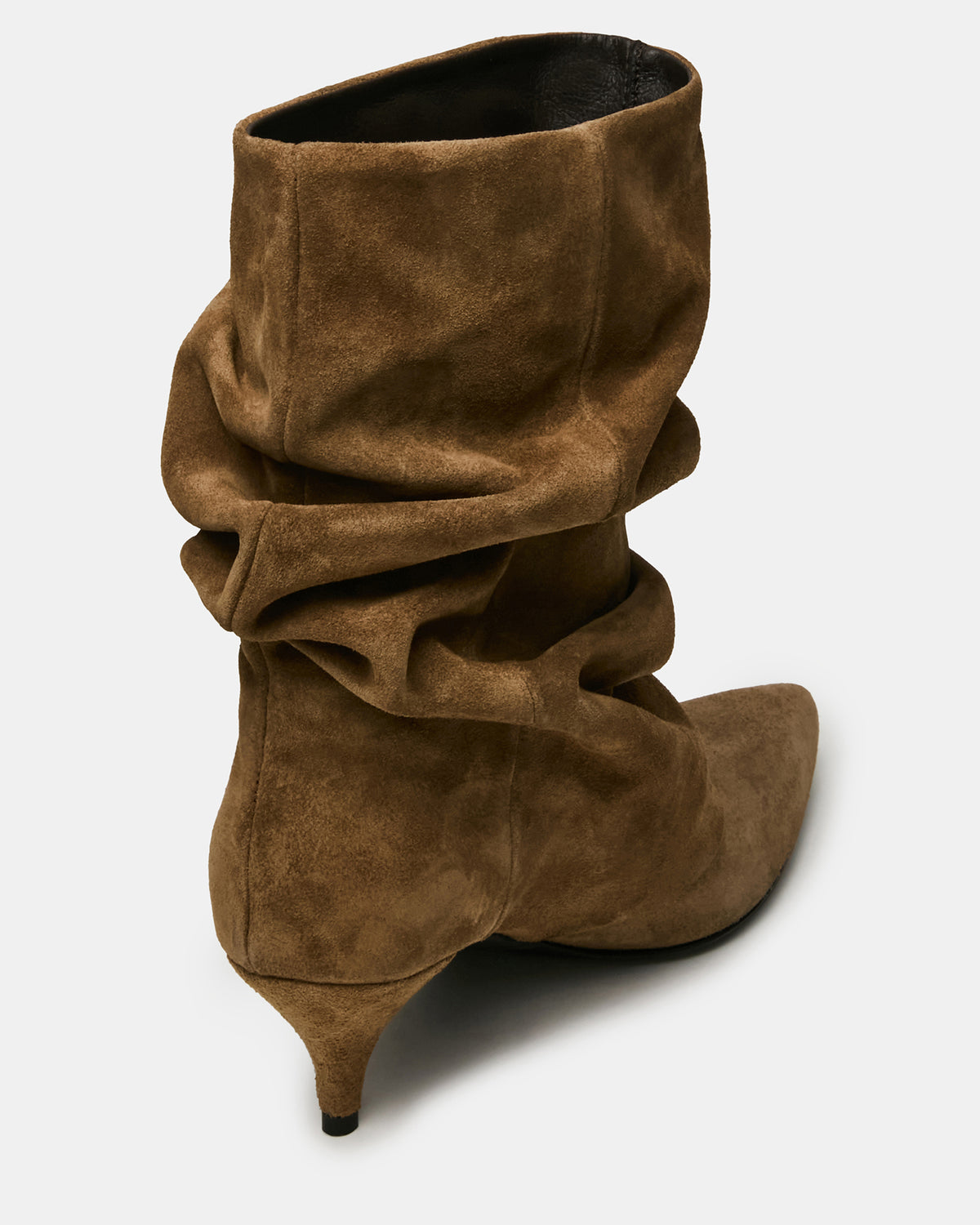 LEXEN Taupe Suede Pointed-Toe Fold-Over Scrunched Women's Ankle Boot | Steve Madden Exclusive