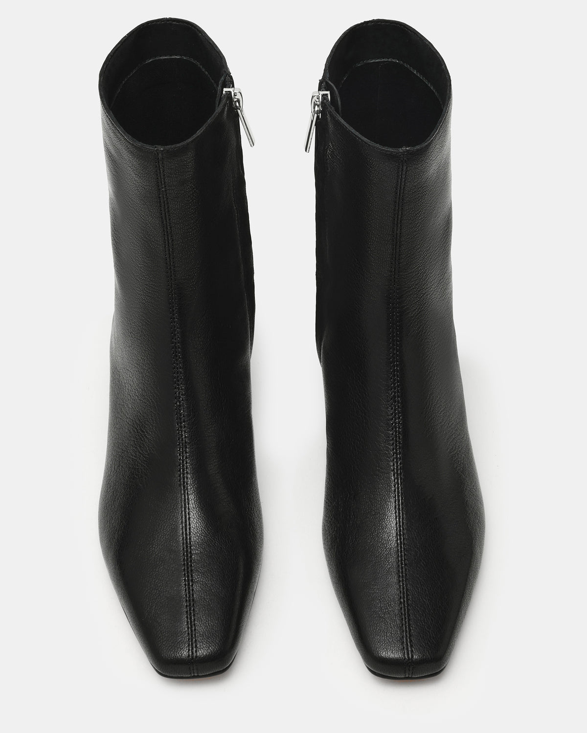 FLAIRE Black Leather Square-Toe Wedge Bootie Women's Ankle Boot | Steve Madden Special Offer