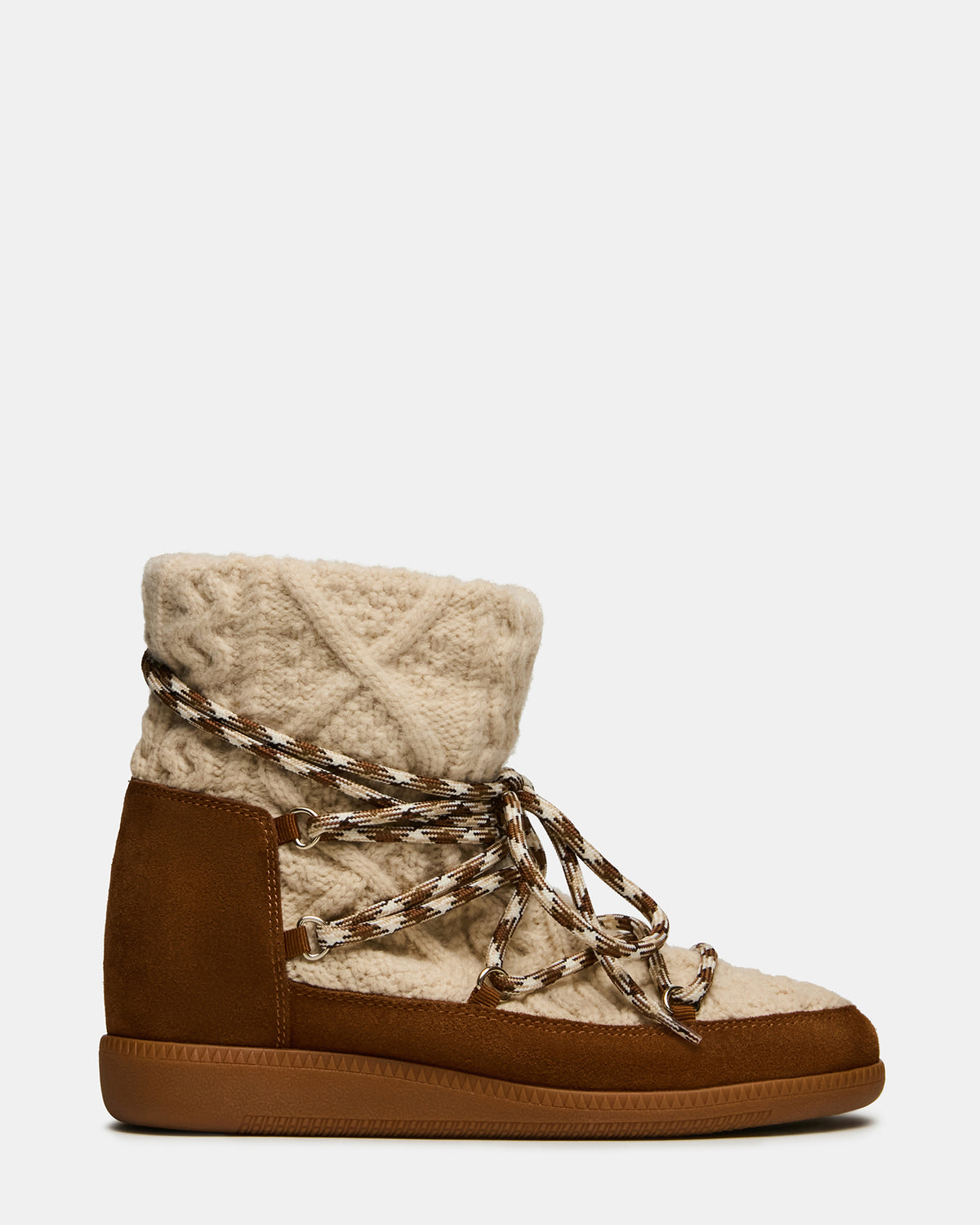 WYSTAN Taupe Multi Lace-Up Women's Ankle Boot | Steve Madden Classic