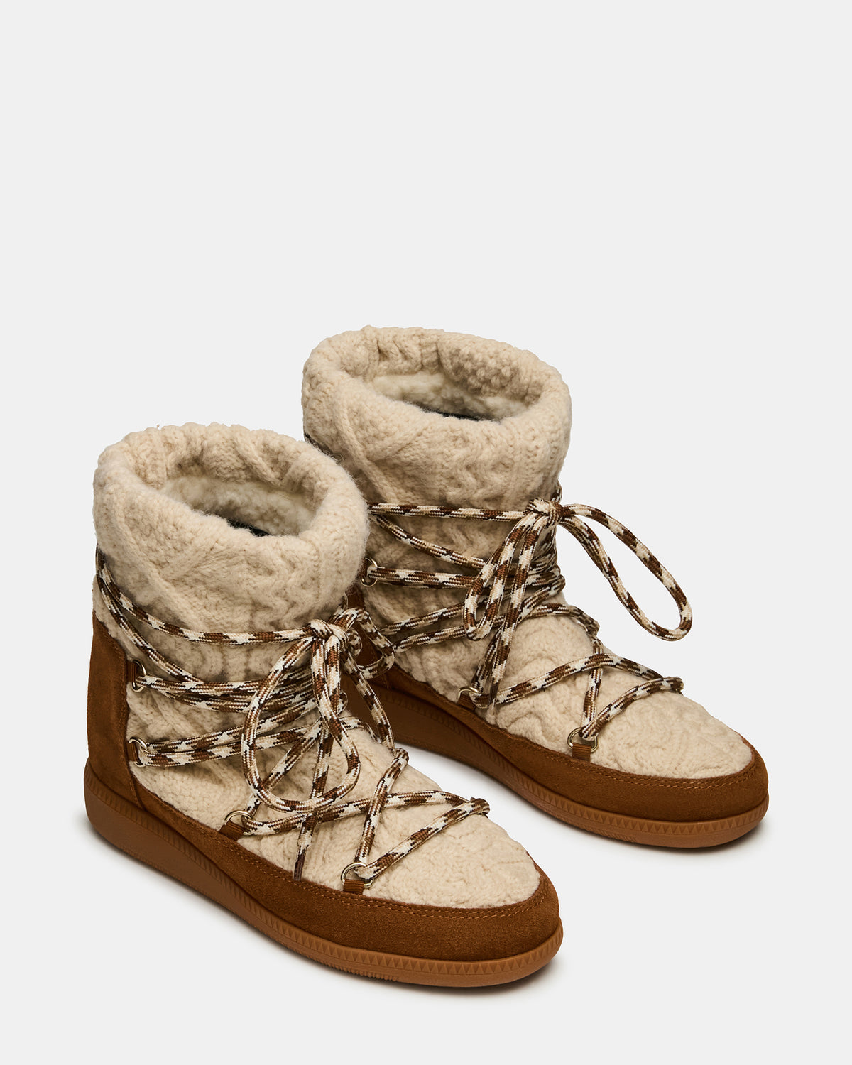 WYSTAN Taupe Multi Lace-Up Women's Ankle Boot | Steve Madden Classic